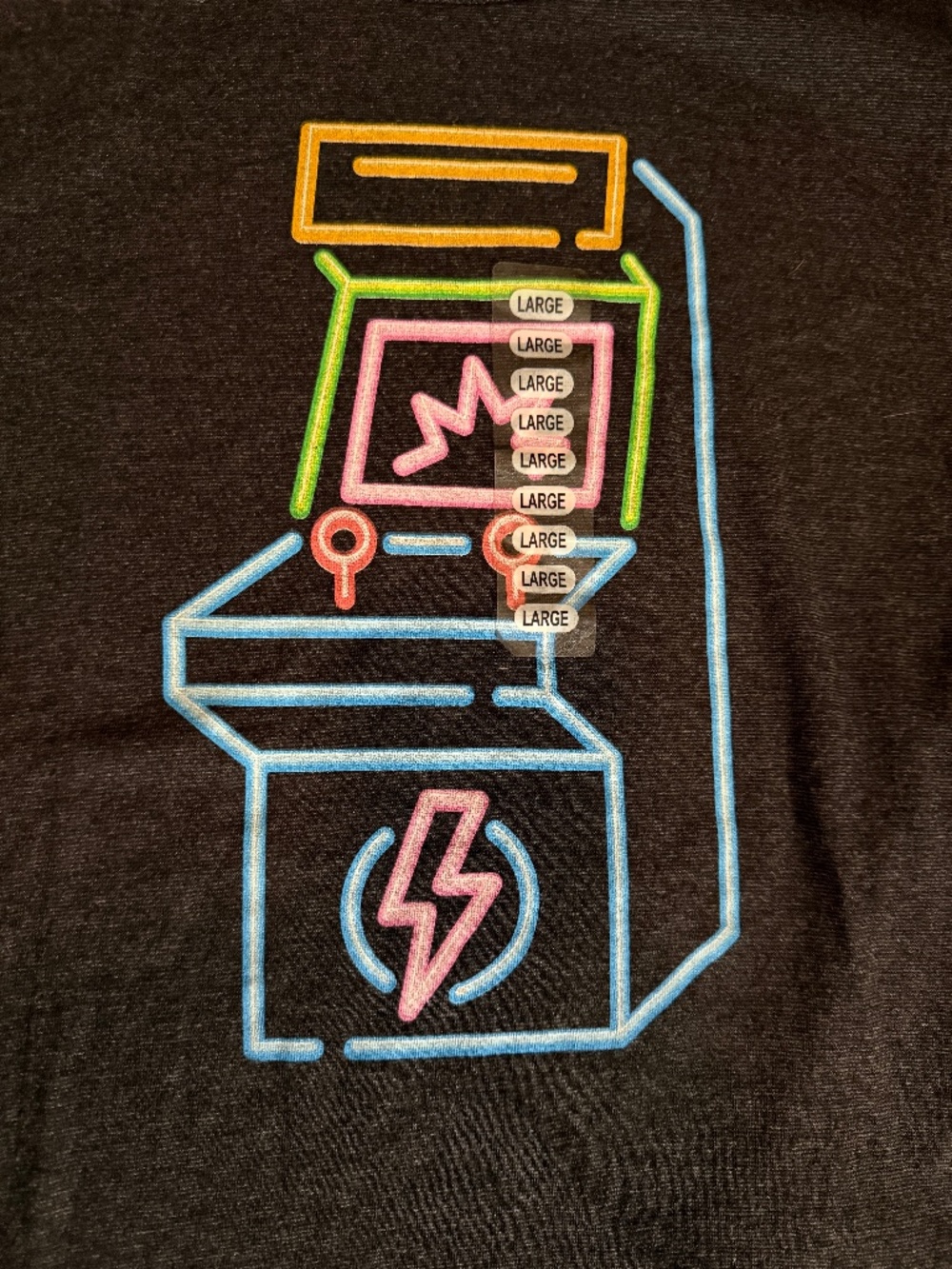 Ocean Current - Neon Arcade Game Tee - Size Youth Large